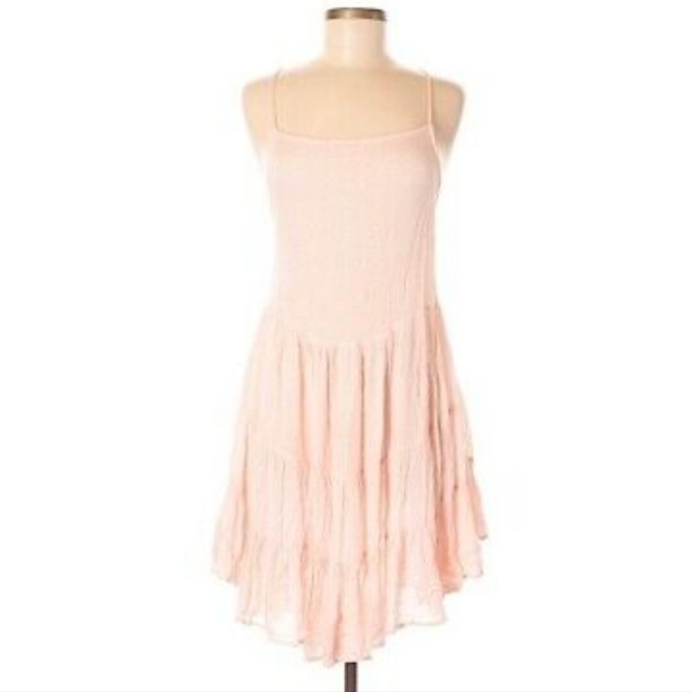 Fairycore Baby Pink Boho Lolita Tiered Dress